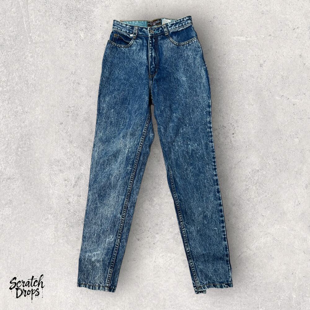 No Exit Women's High-Waisted Vintage Blue Jeans Size 5/6 24x27 Distressed Denim